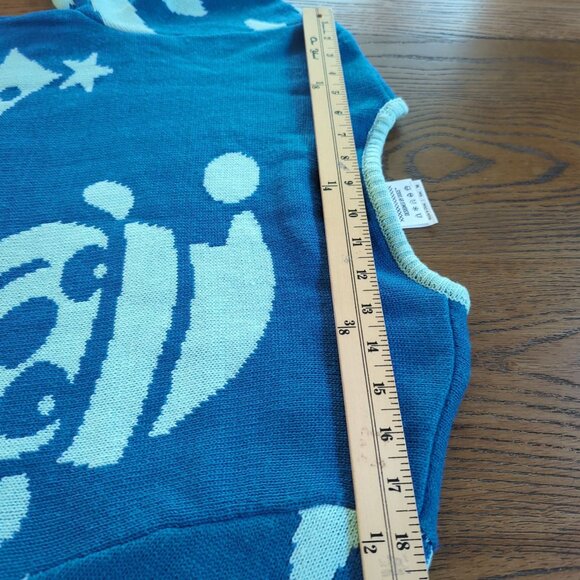 Cesar Blue Unisex Christmas Sweater sz M designed by Dogs Festive Holiday - Picture 12 of 15